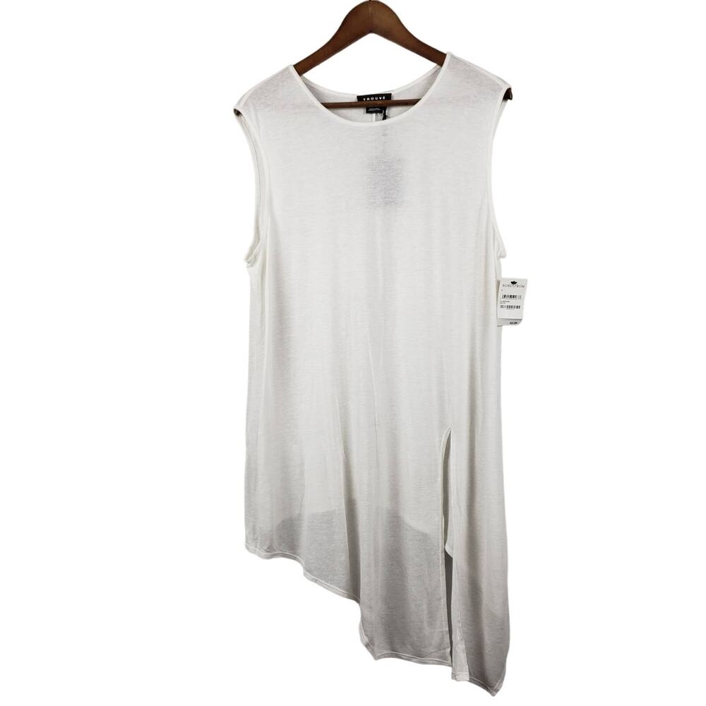 NEW! Trouve Asymmetrical Tank Top Sleeveless White Casual Layering - L